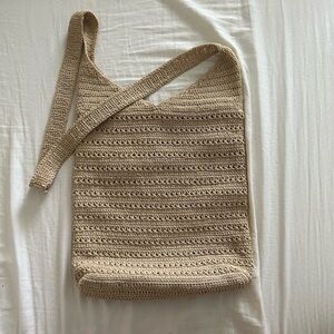 Crotchet Tan Crossbody Bag